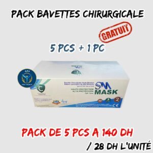 PACK BAVETTES CHIRURGICALE 5 PCS 1 GRATUIT