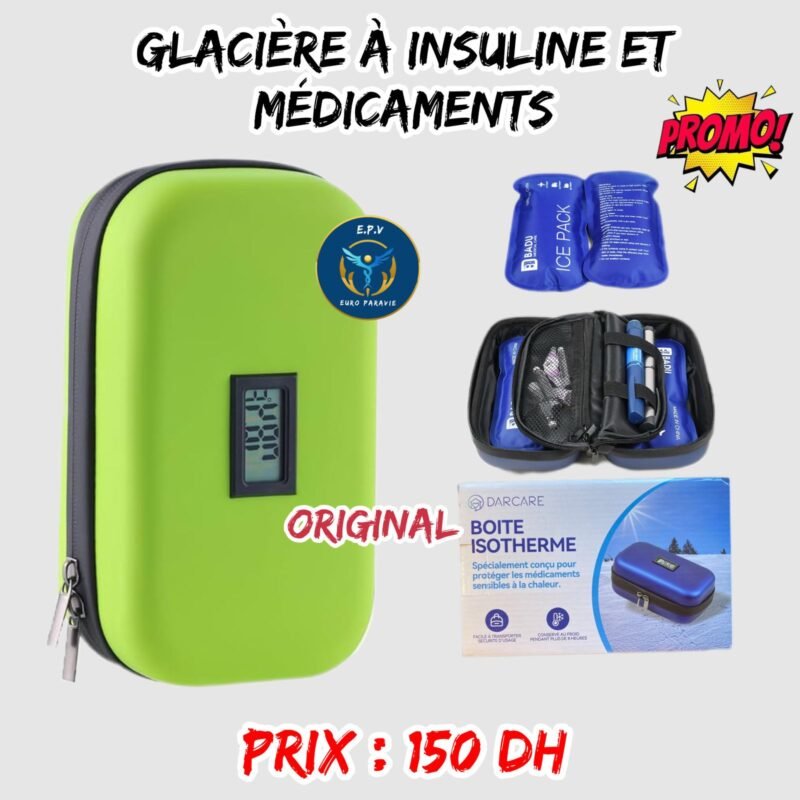 GLACIERE A INSULINE ET MEDICAMENTS VERT