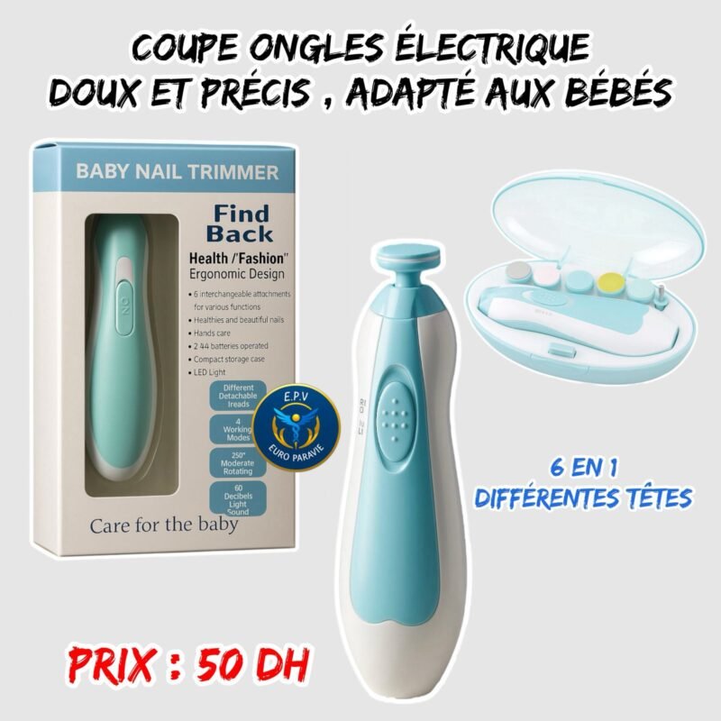 COUPE-ONGLES ELECTRIQUE BEBE { ROSE / BLEU }