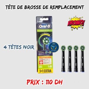TETES DE BROSSE DE REMPLACEMENT 4 PCS NOIR