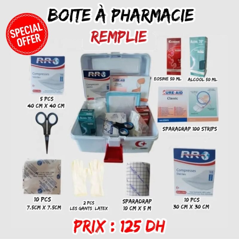 BOITE A PHARMACIE REMPLIE