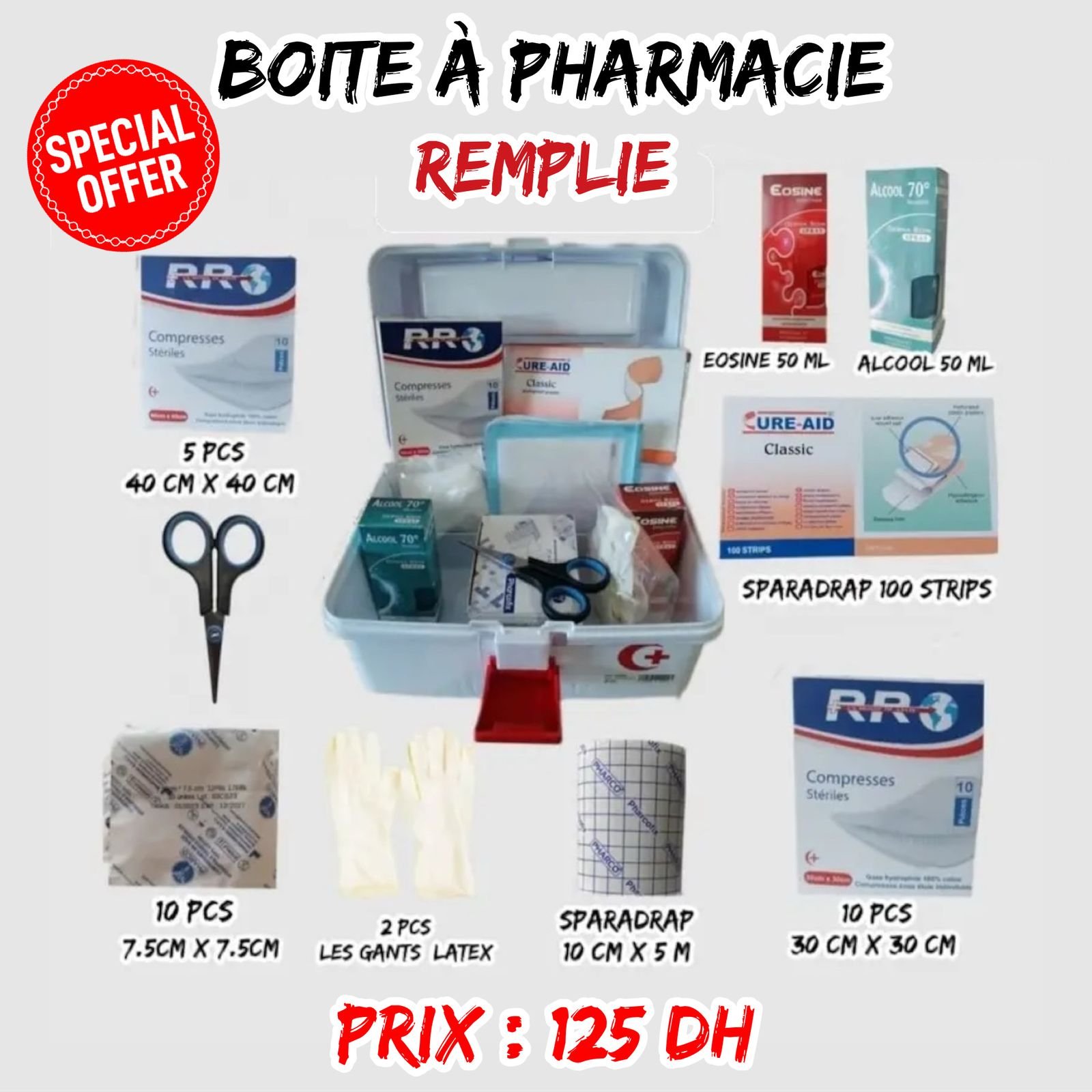 BOITE A PHARMACIE REMPLIE