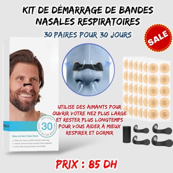 KIT DE DEMARRAGE DE BANDES NASALES RESPIRATOIRES 30 JOURS