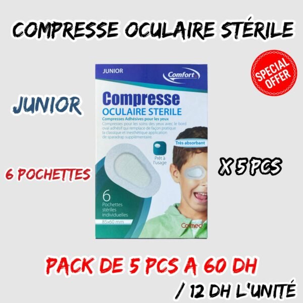 COMPRESSE OCULAIRE COMFORT JUNIOR 6 POCHETTES