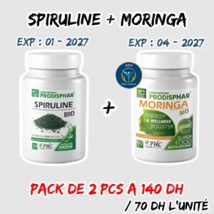 SPIRULINE 120 GELULES + MORINGA 60 GELULES