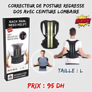 CORRECTEUR DE POSTURE REDRESSE DOS AVEC CEINTURE LOMBAIRE YN-121