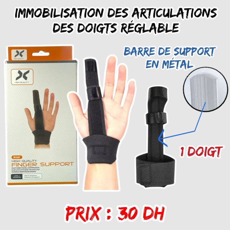 IMMOBILISATION DES ARTICULATIONS  DES DOIGTS REGLABLE 1 DOIGT 8687