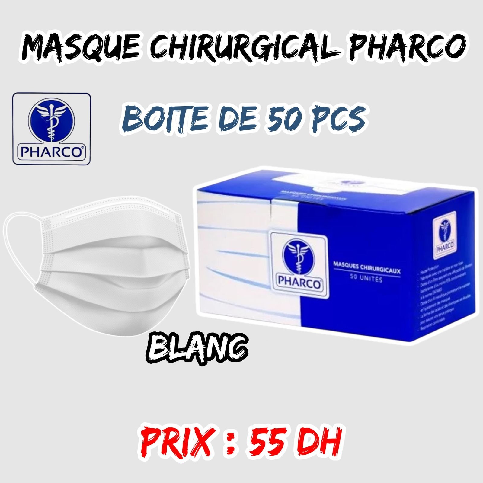 MASQUE PHARCO CHIRURGICAL BLANC