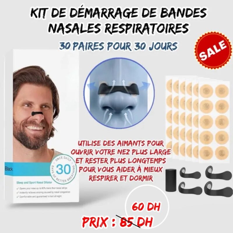 KIT DE DEMARRAGE DE BANDES NASALES RESPIRATOIRES 30 JOURS