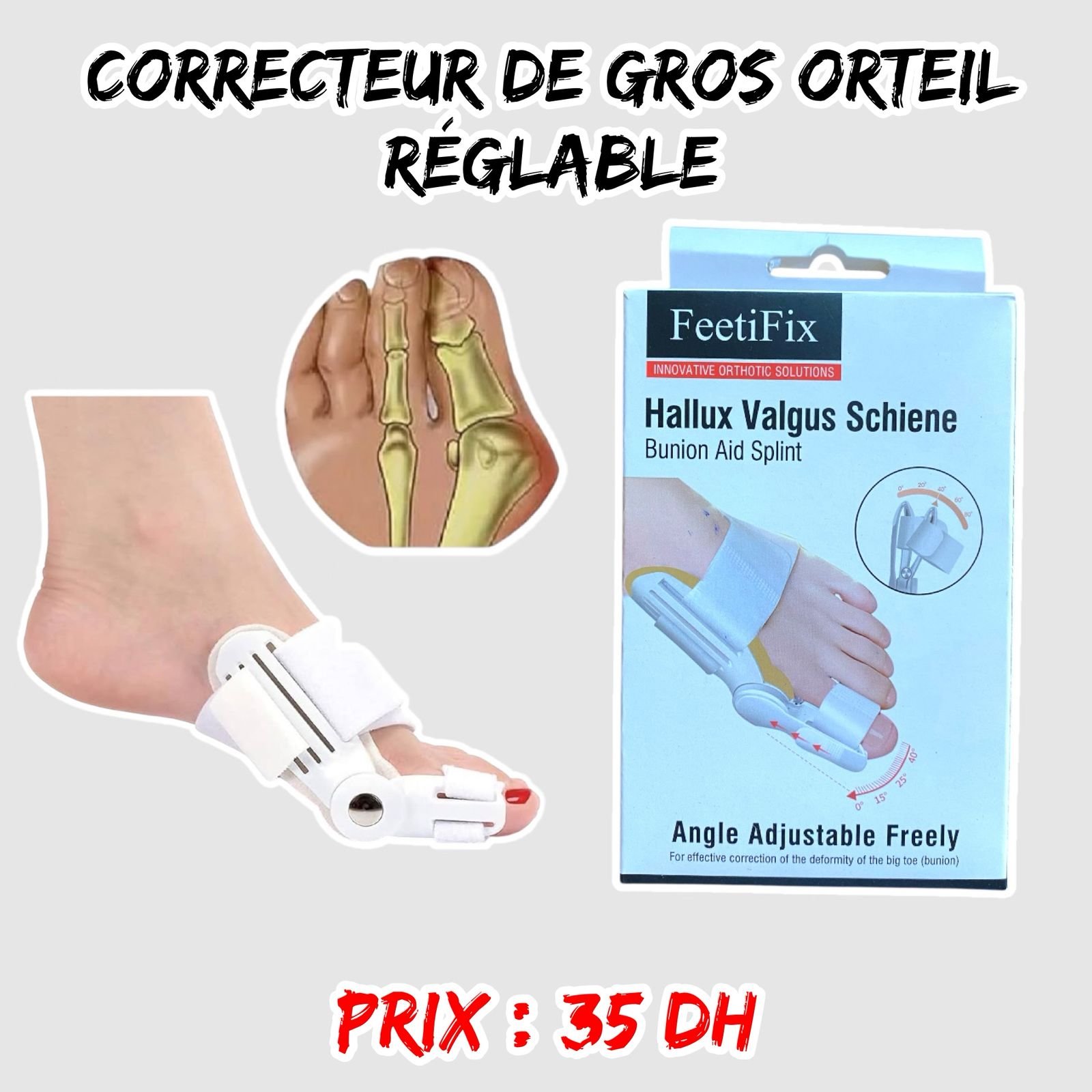 CORRECTEUR DE GROS ORTEIL REGLABLE