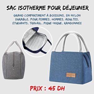 SAC ISOTHERME POUR DEJEUNER BLEU