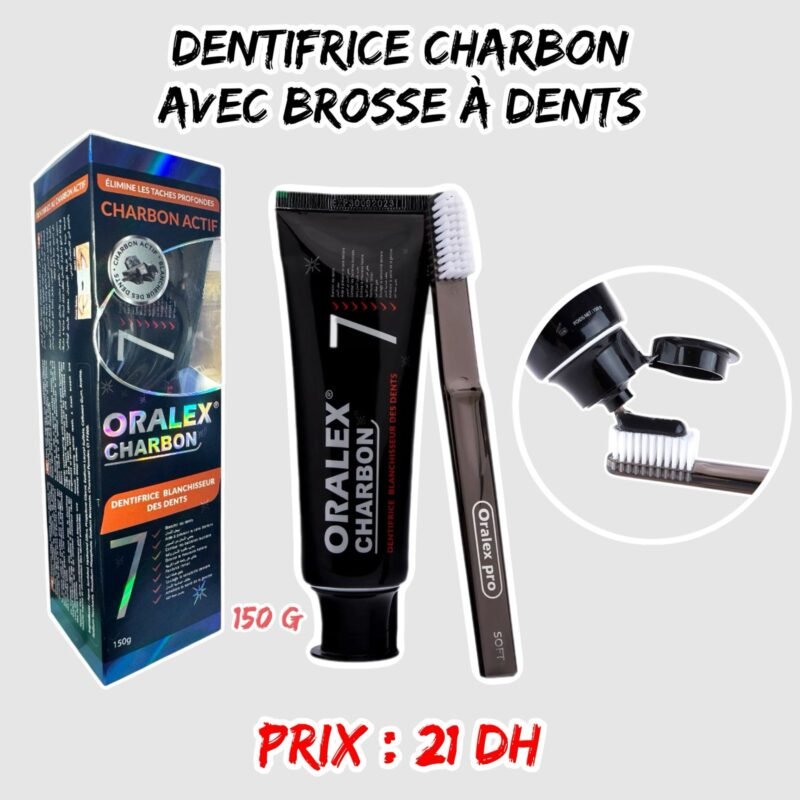 DENTIFRICE ORALEX  CHARBON AVEC BROSSE A DENTS