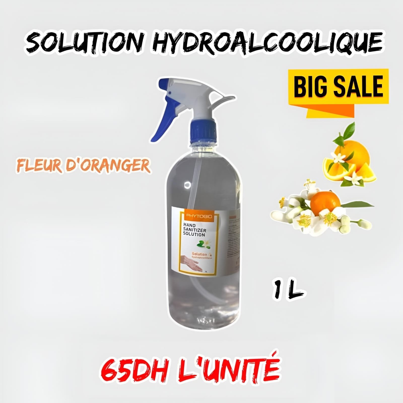 SOLUTION Hydroalcoolique 1L FLEUR D'oranger.