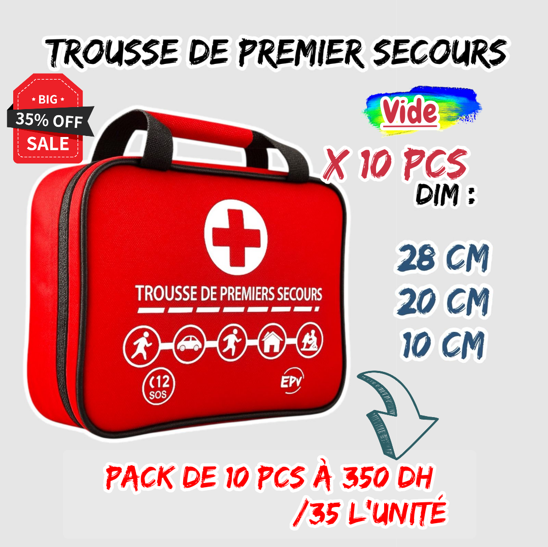 Trousse de premier secours vide. Pack de 10 pcs.