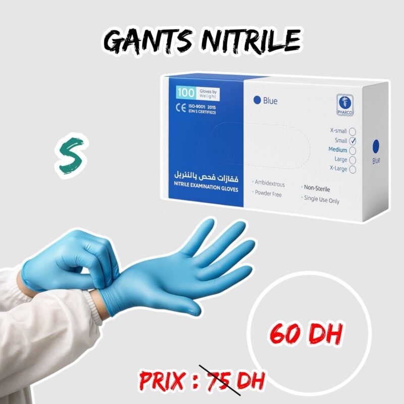 GANTS NITRILE BLEU S