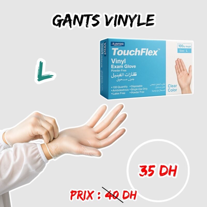 GANTS VINYLE BLANC L
