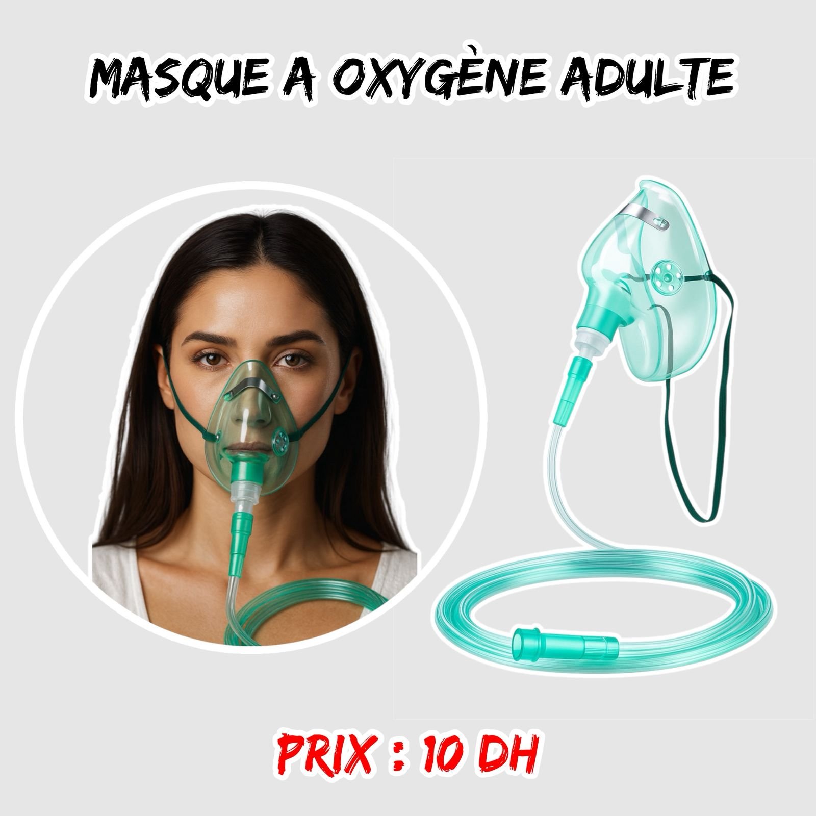MASQUE A OXYGENE ADULTE AVEC TUBULURE