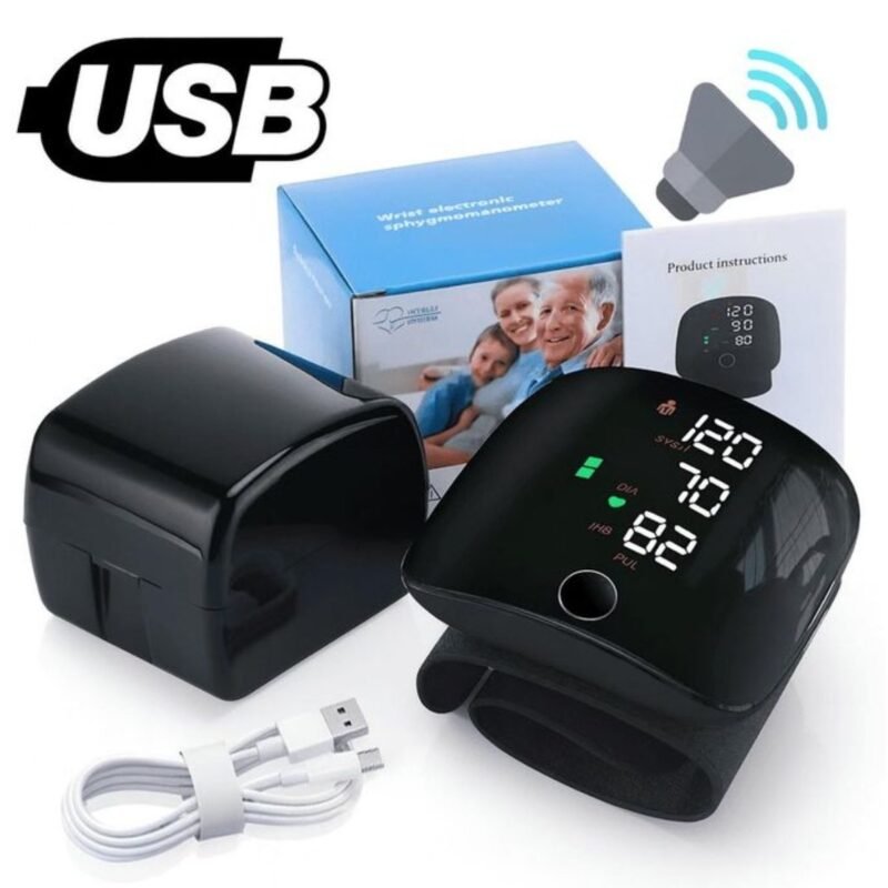 tensiomètre de poignet LED Smart Voice Machine de fréquence cardiaque.
-rechargeable- .