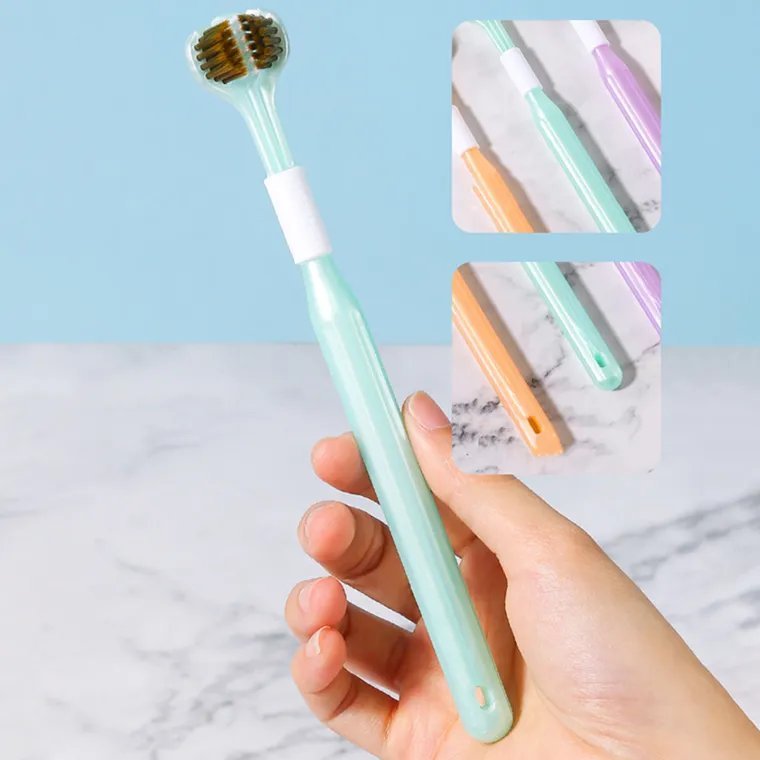 Brosse à dents innovante à trois faces,conçue pour un nettoyage buccal comple