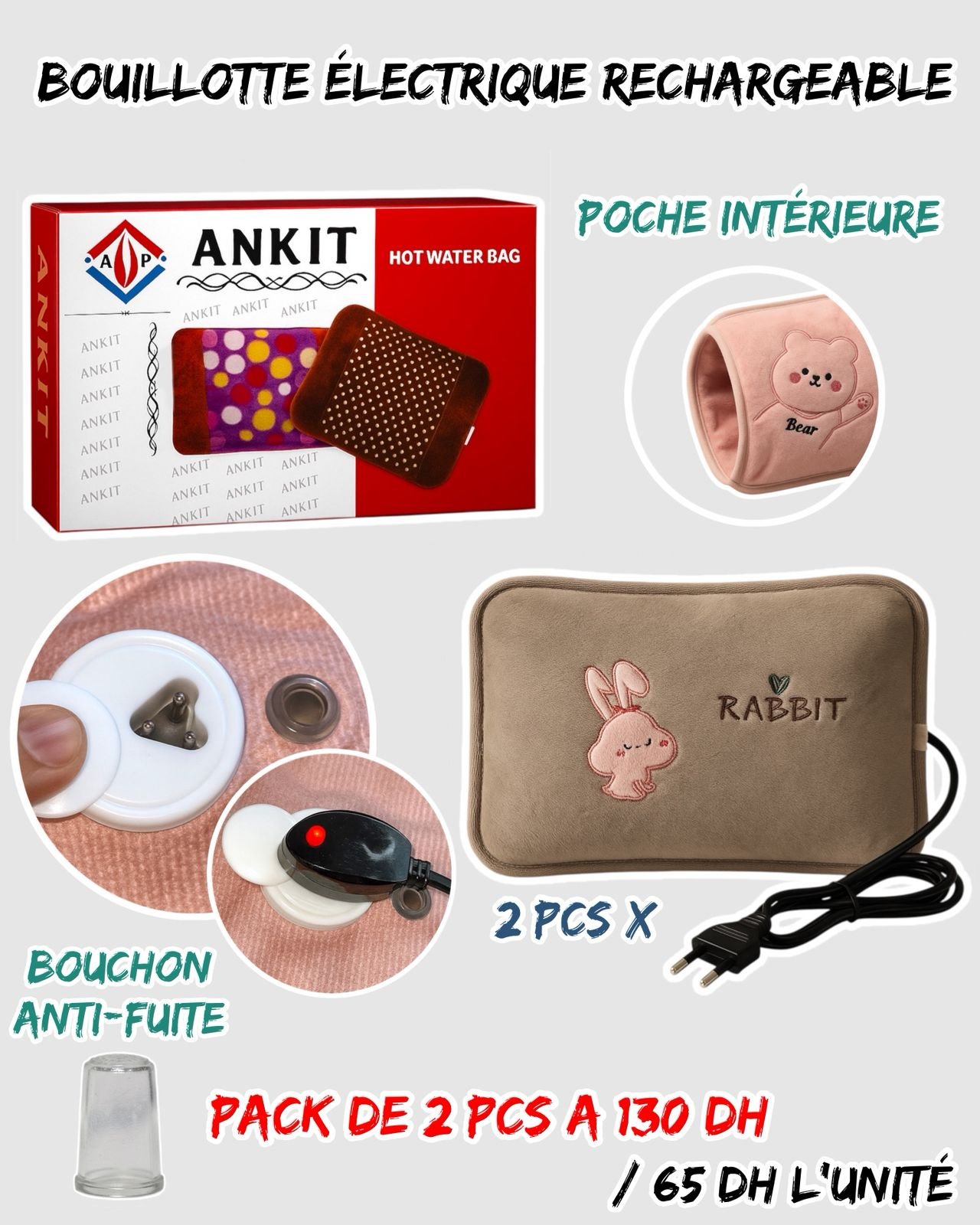 BOUILLOTTE ELECTRIQUE RECHARGEABLE