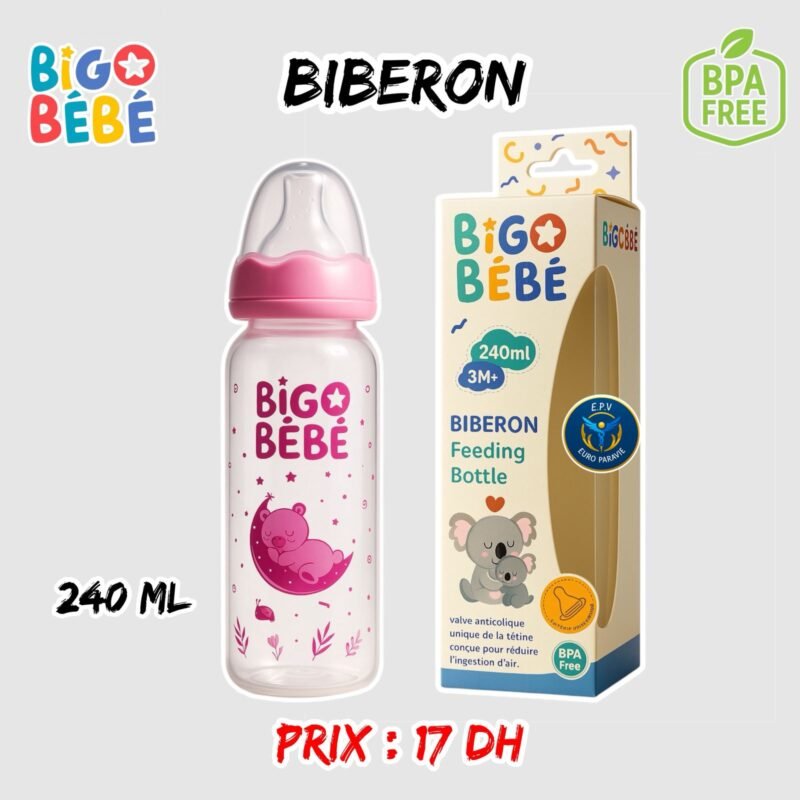 BIBERON BIGO BEBE 240ML { BLEU/ROSE }