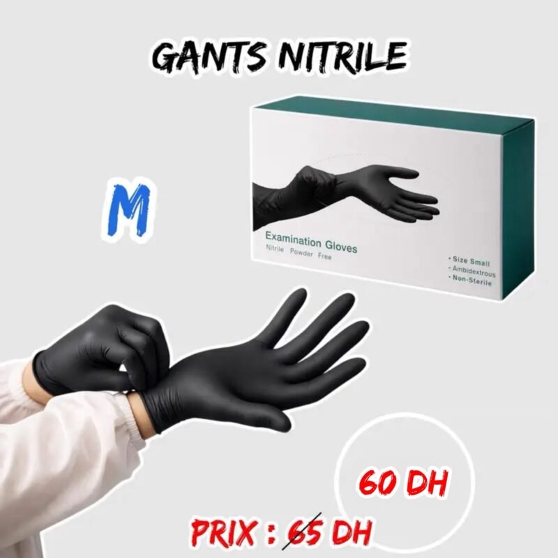 GANTS NITRILE NOIR { M }