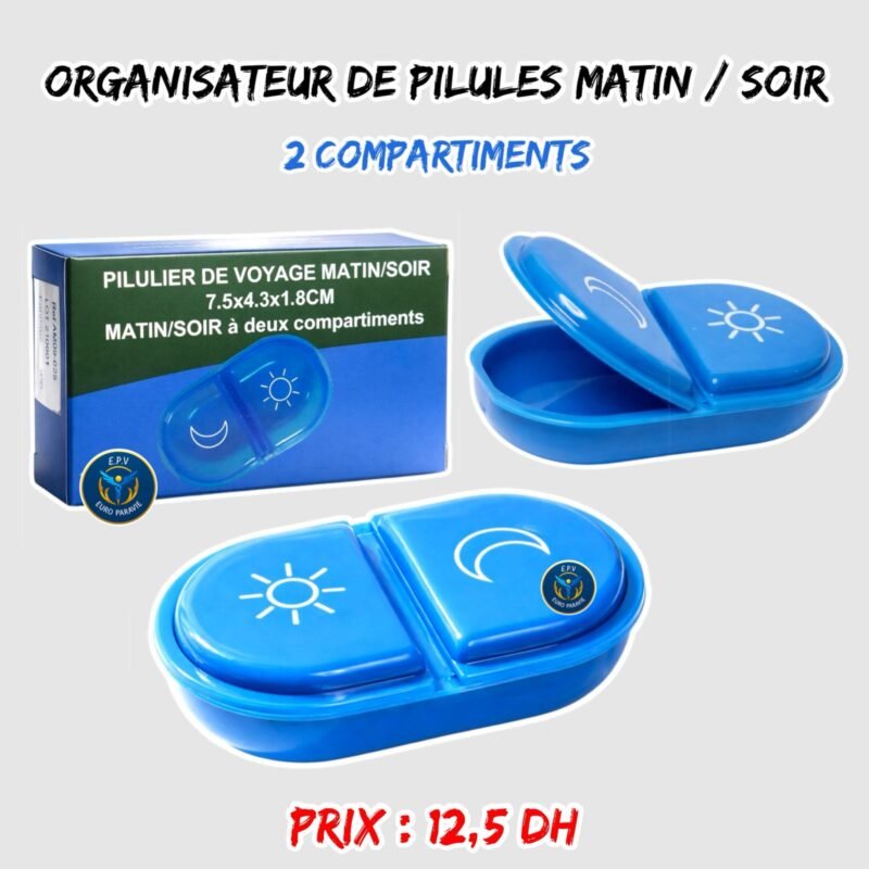 ORGANISATEUR DE PILULES { 2 COMPARTIMENTS }