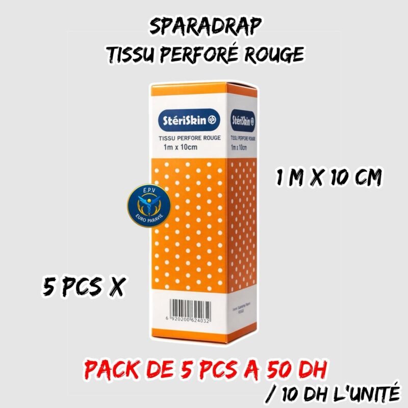 SPARADRAP ROUGE 1M X 10CM { STERISKIN }