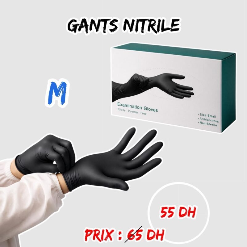GANTS NITRILE NOIR { M }