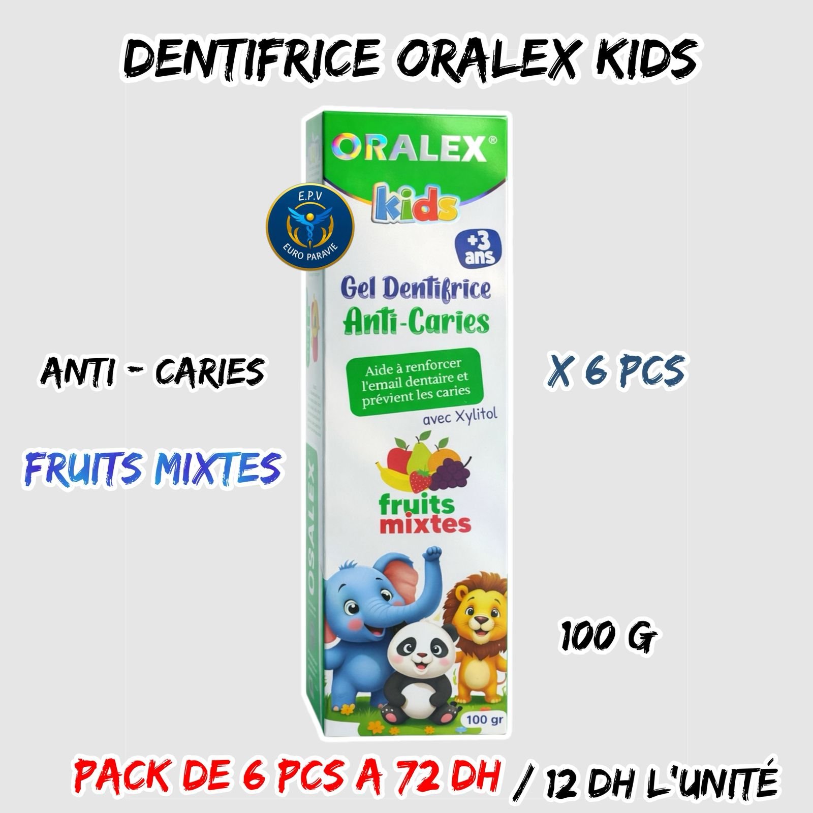 GEL DENTIFRICE ORALEX KIDS { FRUITS MIXTES } 6PCS