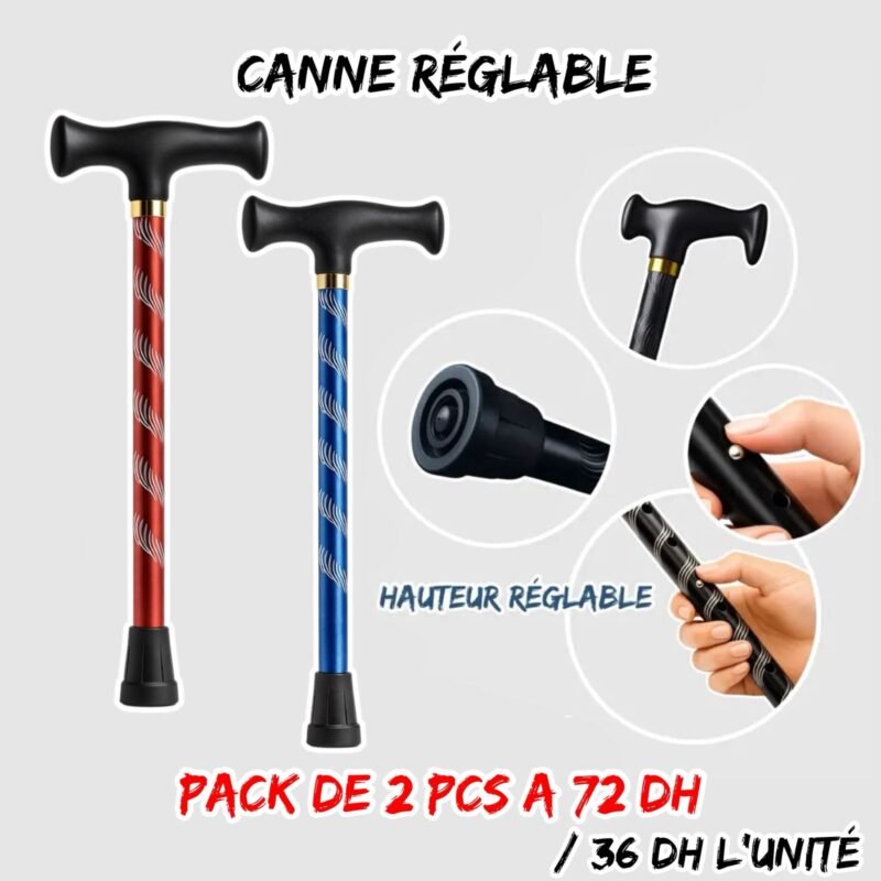 CANNE { HAUTEUR REGLABLE } 2PCS