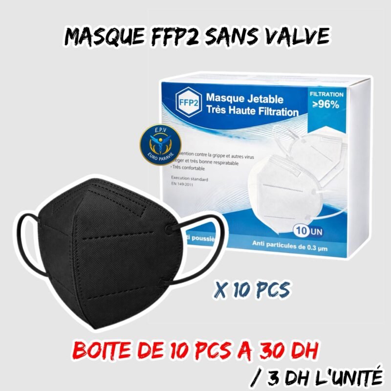 MASQUE FFP2 SANS VALVE { NOIR }