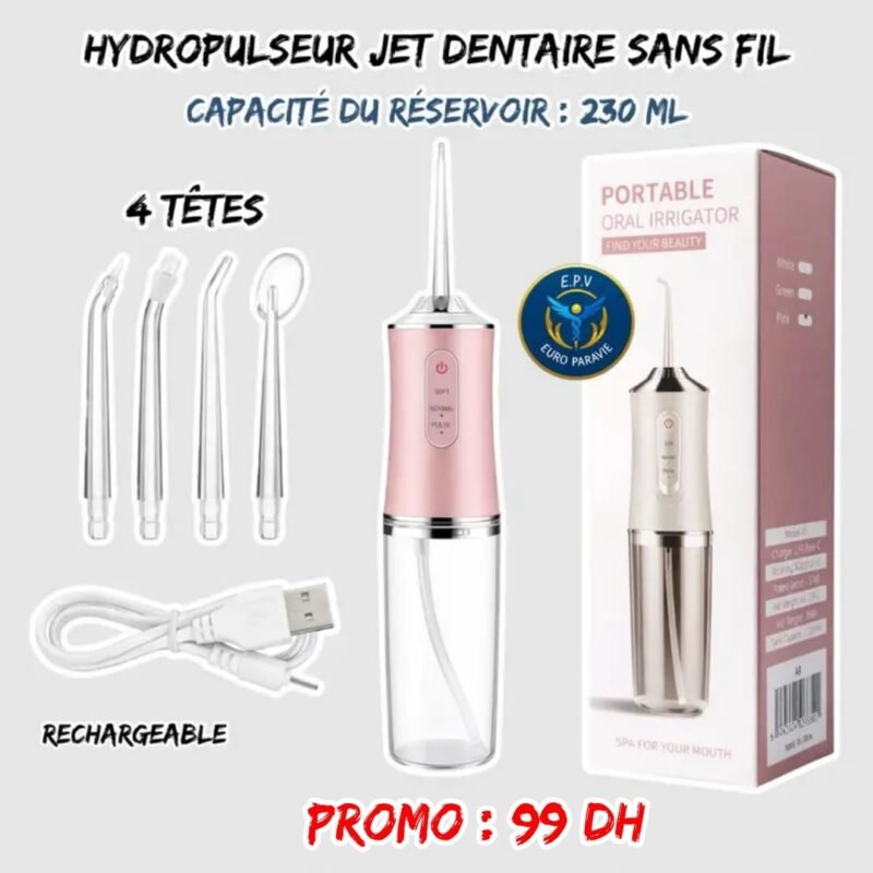 HYDROPULSEUR JET DENTAIRE SANS FIL.
