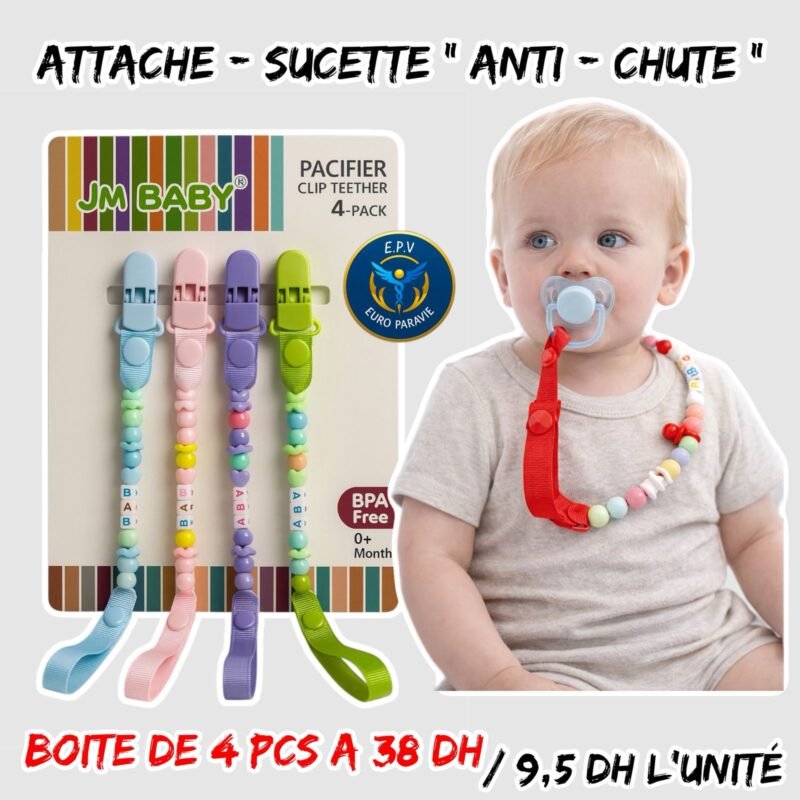 ATTACHE-SUCETTE { ANTI-CHUTE }