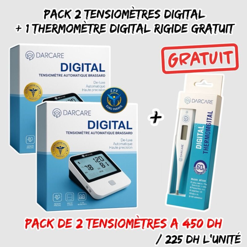 TENSIOMETRE DIGITAL DARCARE 2 PCS + THERMOMETRE DIGITAL RIGIDE GRATUIT