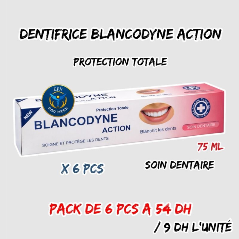 DENTIFRICE BLANCODYNE ACTION { SOIN DENTAIRE } 75ML { 6PCS }