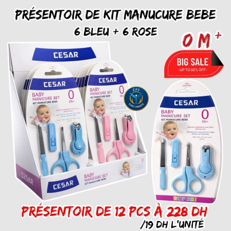 PRESENTOIR DE KIT MANUCURE BEBE 0M+ { 12 PCS }