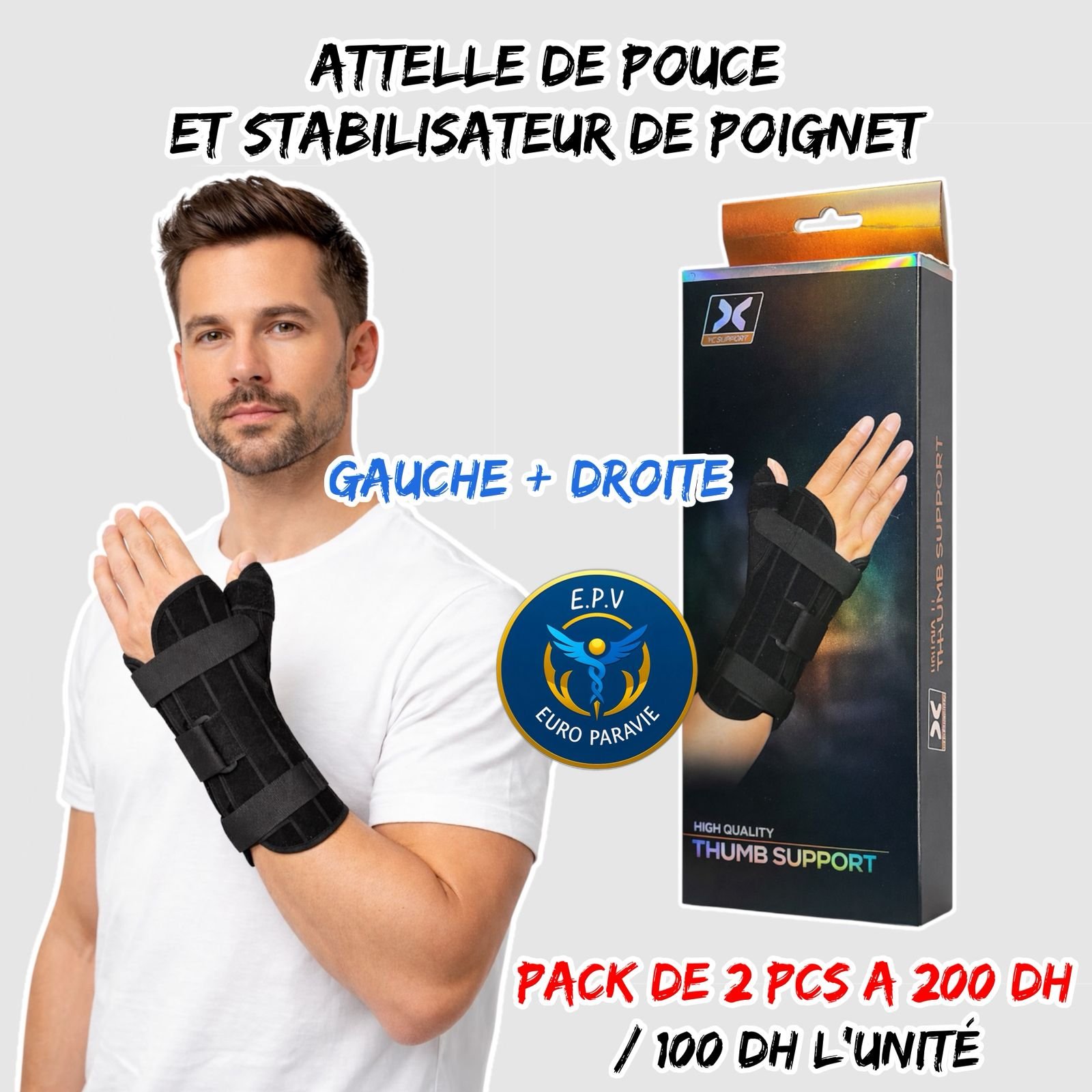 ATTELLE DE POUCE ET STABILISATEUR DE POIGNET 5276 { GAUCHE+ DROITE }