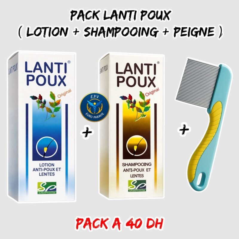 PACK LANTI POUX { LOTION + SHAMPOOING + PEIGNE }