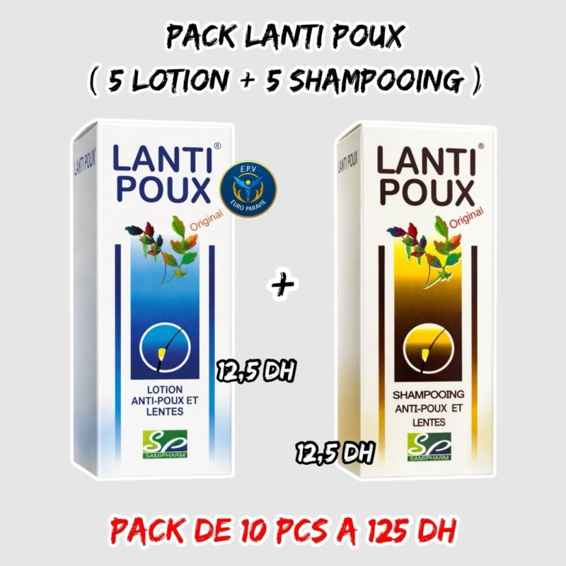 PACK LANTI POUX { 5 LOTION + 5 SHAMPOOING }