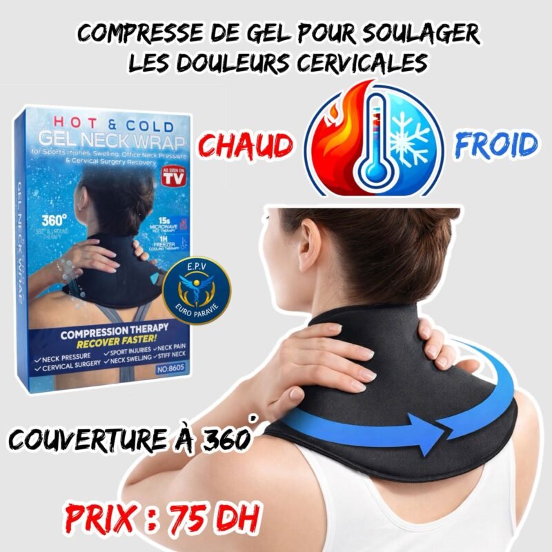 COMPRESSE DE GEL POUR SOULAGER LES DOULEURS CERVICALES {CHAUD/FROID}