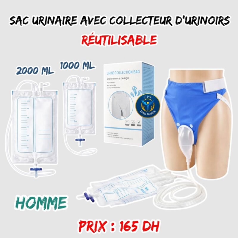 SAC URINAIRE AVEC COLLECTEUR D'URINOIRS { REUTILISABLE }