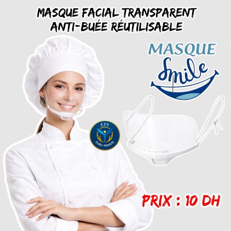 MASQUE FACIAL TRANSPARENT ANTI-BUEE