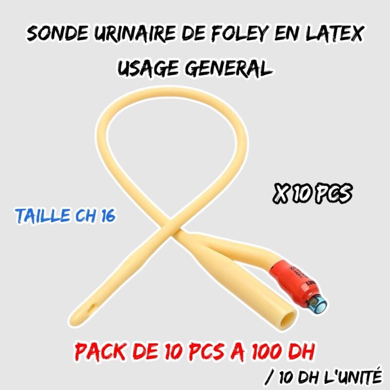 SONDE URINAIRE DE FOLEY EN LATEX 10U