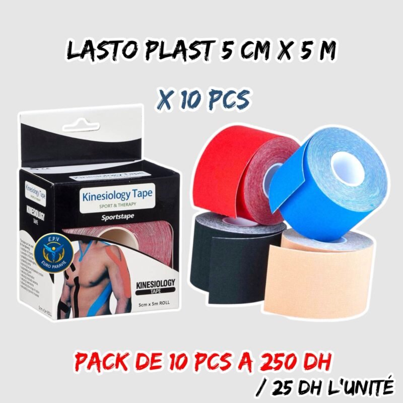 LASTO PLAST 5CM X 5M { BANDE KINESIOLOGIQUE }