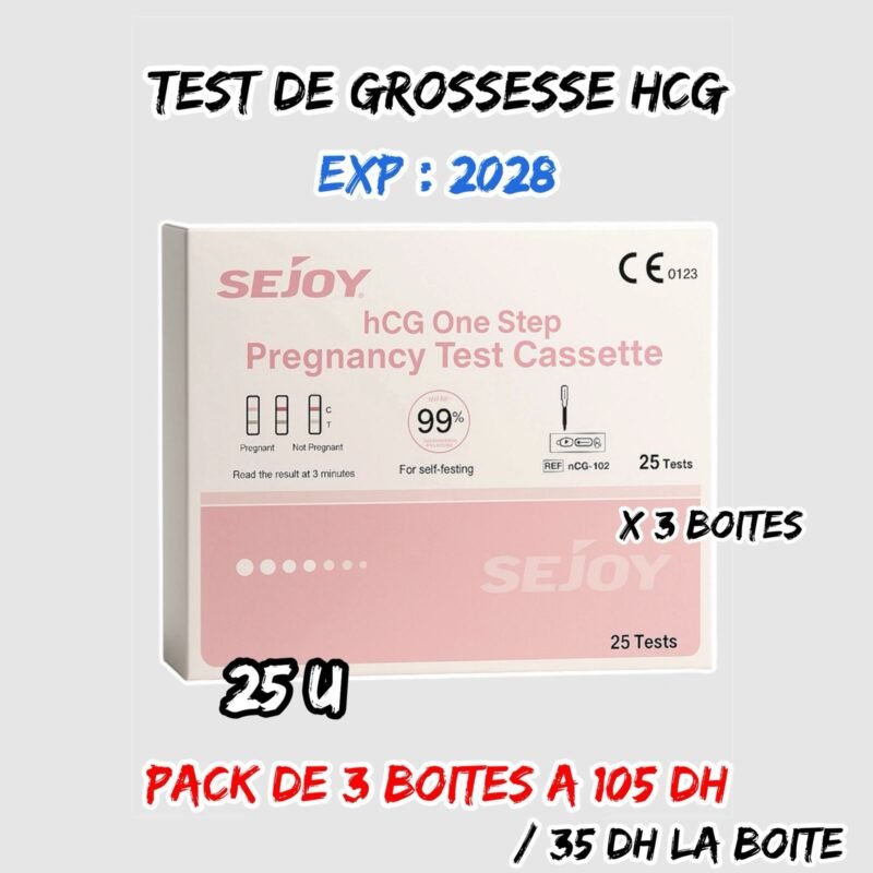 HCG TEST DE GROSSESSE { SEJOY } 3 BOITES
