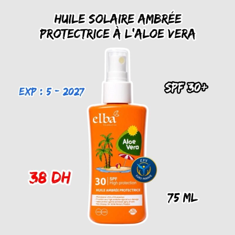 HUILE SOLAIRE AMBREE A L'ALOE VERA