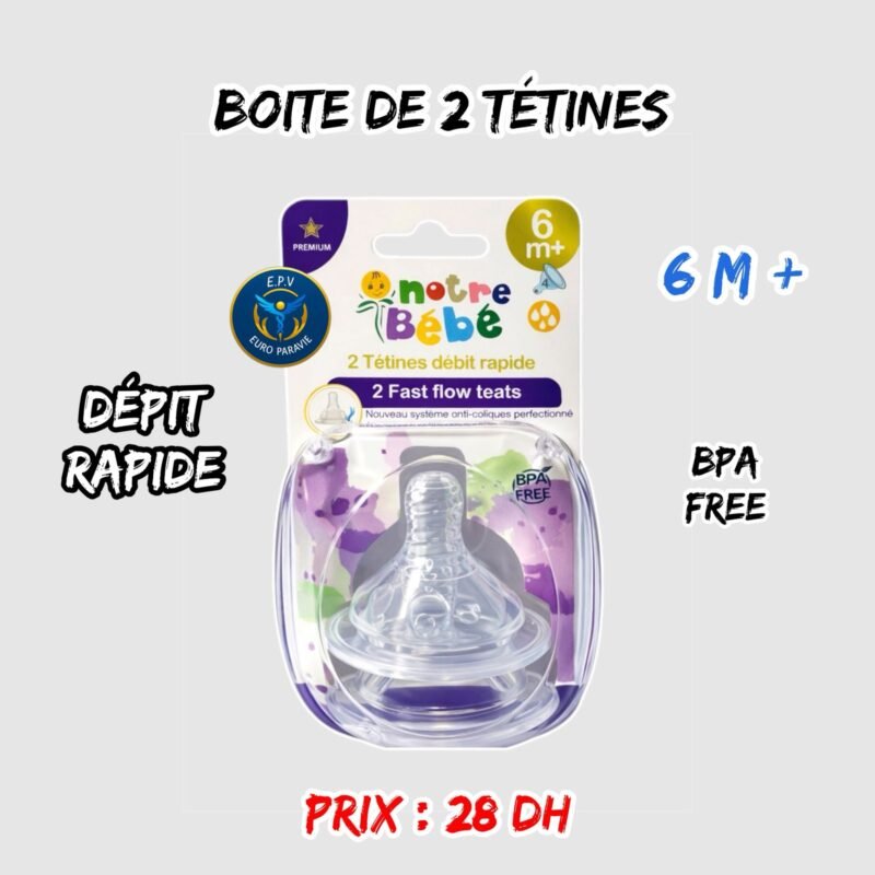 BOITE DE 2 TETINES 6M+