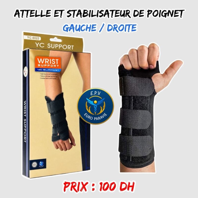 ATTELLE ET STABILISATEUR DE POIGNET YC-6022 GAUCHE / DROIT