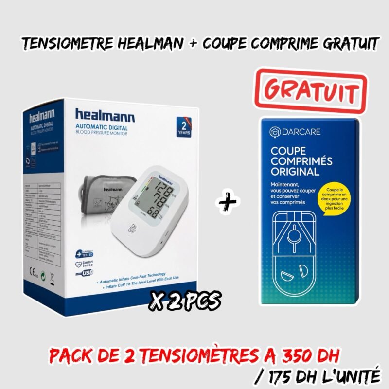 TENSIOMETRE HEALMANN 2U + COUPE COMPRIMÉ ORIGINAL GRATUIT